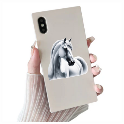 White Horse Arabian Portrait Side Vinyl Sticker Decal