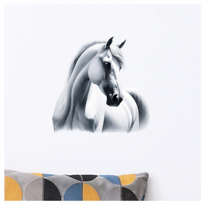 White Horse Arabian Portrait Side Vinyl Sticker Decal