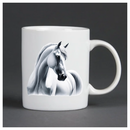 White Horse Arabian Portrait Side Vinyl Sticker Decal