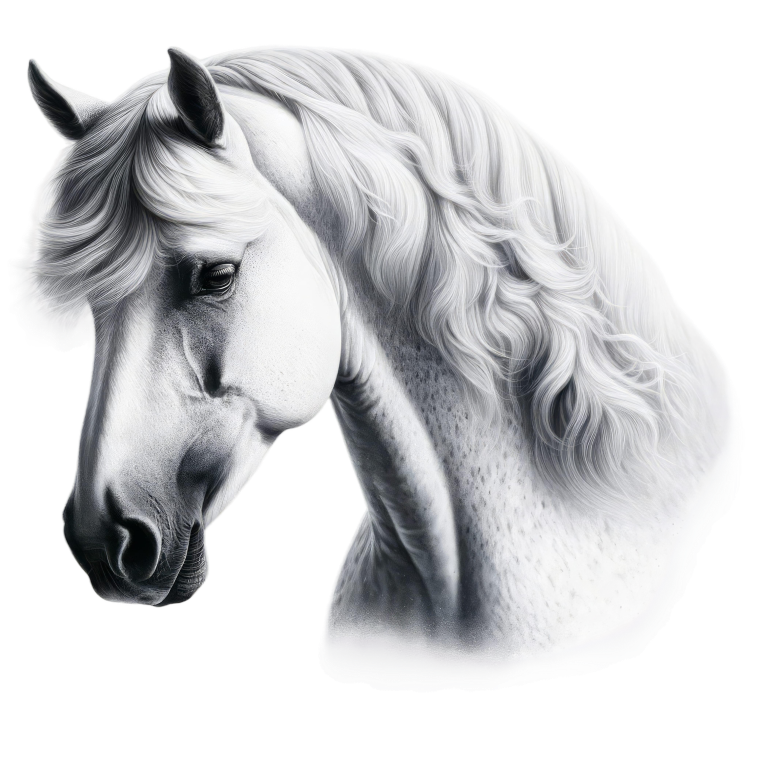 White Horse Andalusian Portrait Graceful Vinyl Sticker Decal