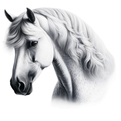 White Horse Andalusian Portrait Graceful Vinyl Sticker Decal