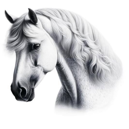 White Horse Andalusian Portrait Graceful Vinyl Sticker Decal