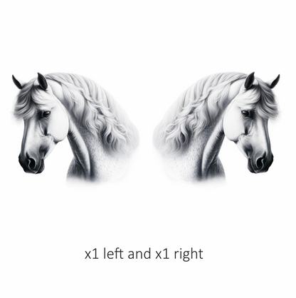 White Horse Andalusian Portrait Graceful Vinyl Sticker Decal