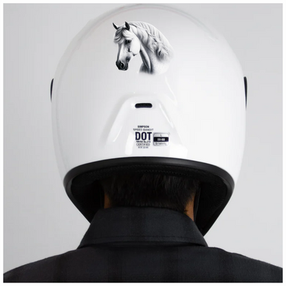White Horse Andalusian Portrait Graceful Vinyl Sticker Decal