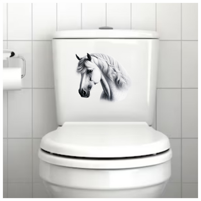 White Horse Andalusian Portrait Graceful Vinyl Sticker Decal