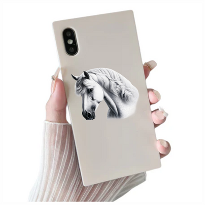 White Horse Andalusian Portrait Graceful Vinyl Sticker Decal