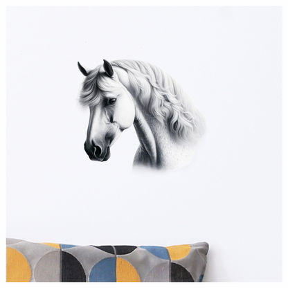 White Horse Andalusian Portrait Graceful Vinyl Sticker Decal