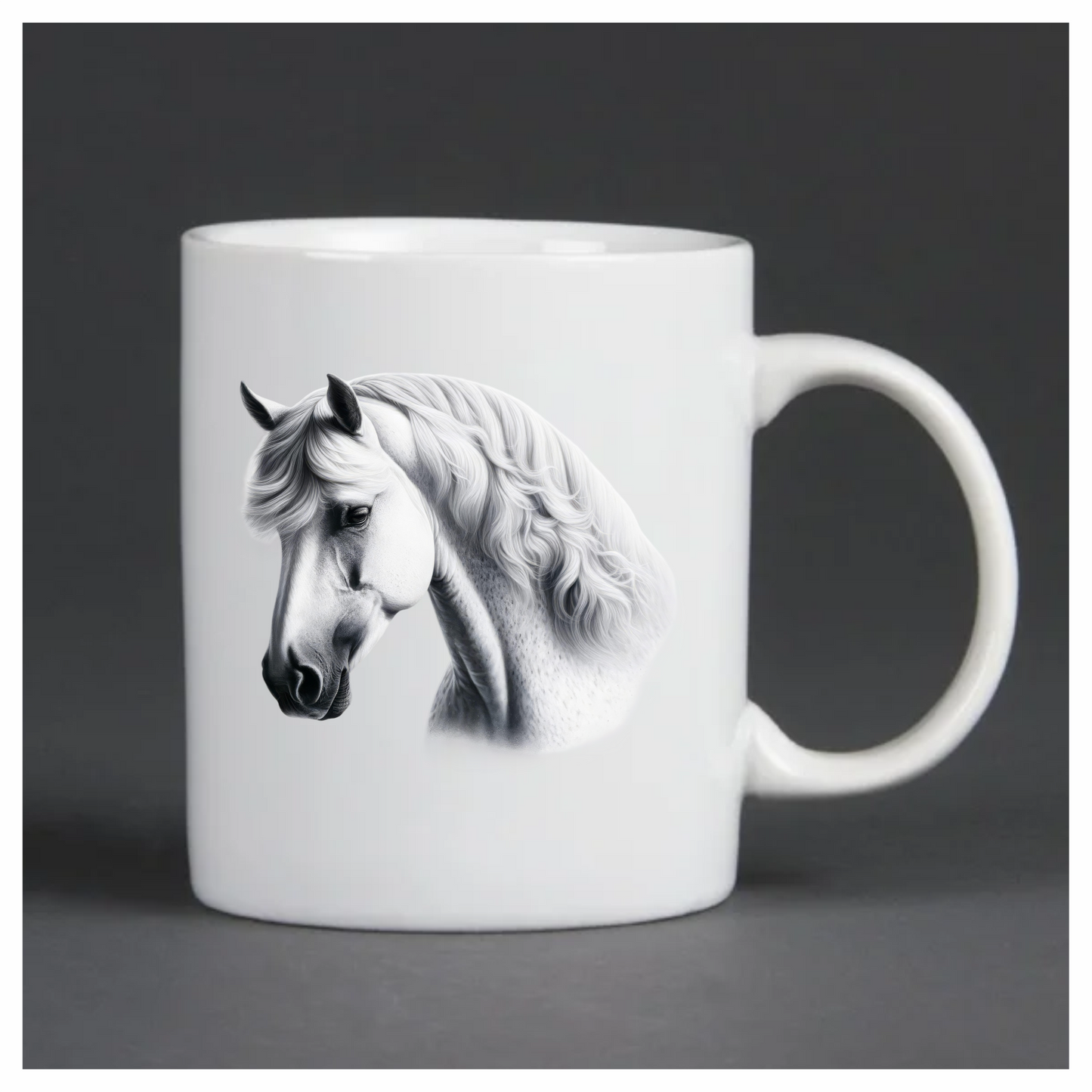 White Horse Andalusian Portrait Graceful Vinyl Sticker Decal