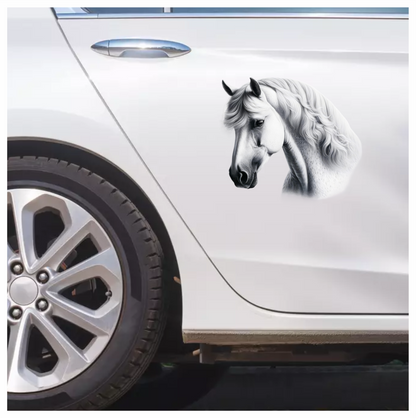 White Horse Andalusian Portrait Graceful Vinyl Sticker Decal