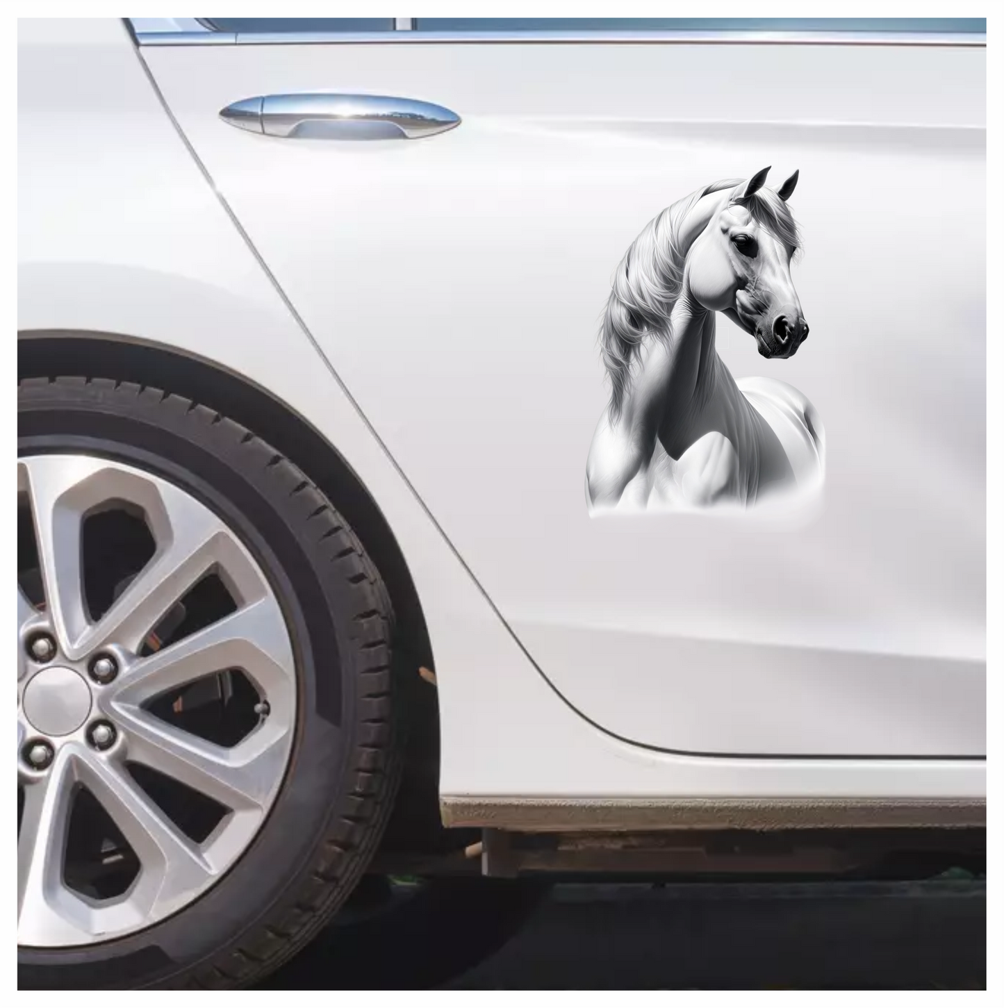 White Horse Arabian Strong Elegant Graceful Vinyl Sticker Decal