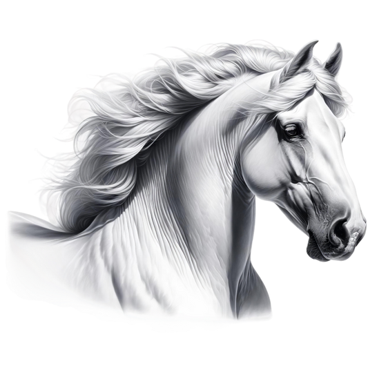 White Horse Andalusian Head Portrait Vinyl Sticker Decal