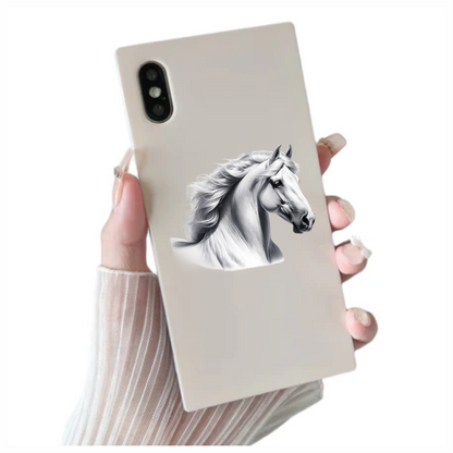 White Horse Andalusian Head Portrait Vinyl Sticker Decal