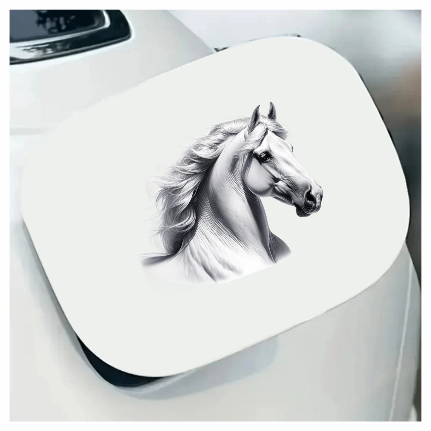 White Horse Andalusian Head Portrait Vinyl Sticker Decal