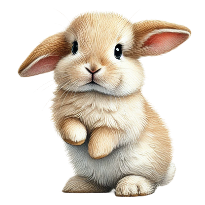 Beige Rabbit Cute Lop Bunny Vinyl Sticker Decal