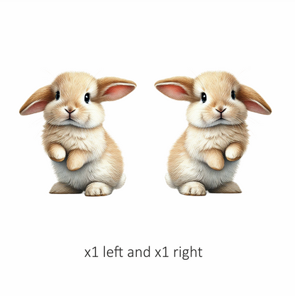 Beige Rabbit Cute Lop Bunny Vinyl Sticker Decal