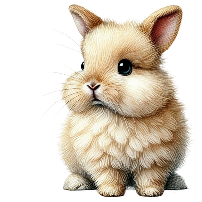 Cream Bunny Rabbit Fluffy Cute Vinyl Sticker Decal