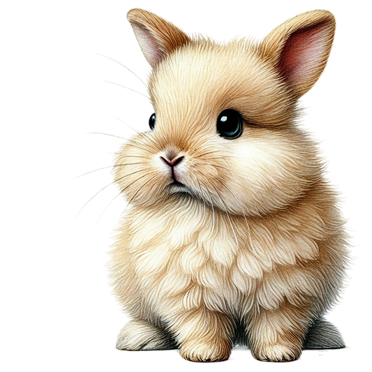 Cream Bunny Rabbit Fluffy Cute Vinyl Sticker Decal