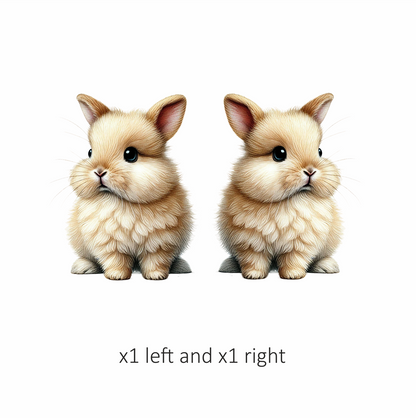 Cream Bunny Rabbit Fluffy Cute Vinyl Sticker Decal