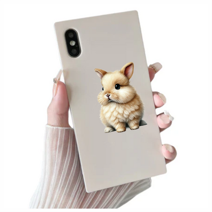 Cream Bunny Rabbit Fluffy Cute Vinyl Sticker Decal