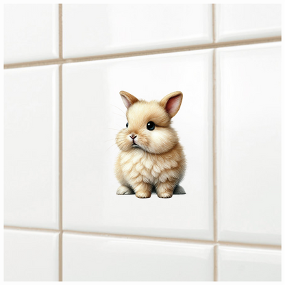 Cream Bunny Rabbit Fluffy Cute Vinyl Sticker Decal
