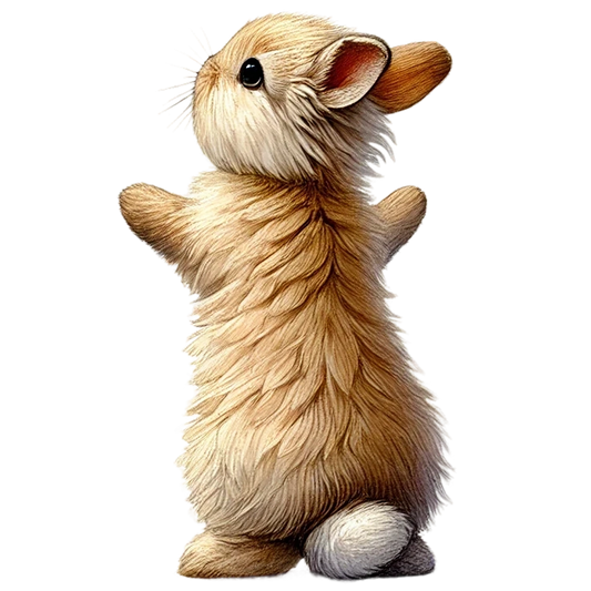 Beige Bunny Fluffy Tail Cute Vinyl Sticker Decal