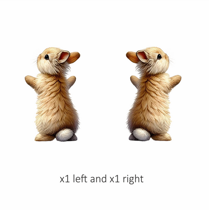 Beige Bunny Fluffy Tail Cute Vinyl Sticker Decal
