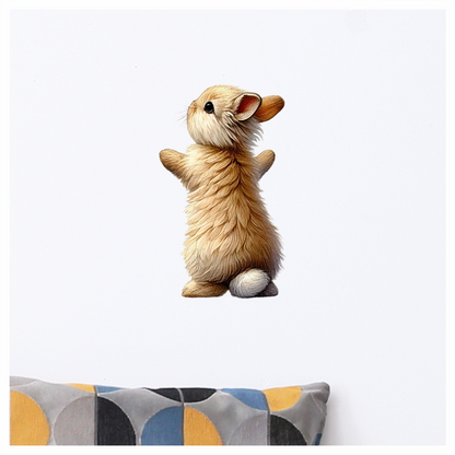Beige Bunny Fluffy Tail Cute Vinyl Sticker Decal