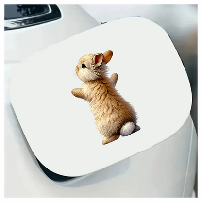Beige Bunny Fluffy Tail Cute Vinyl Sticker Decal