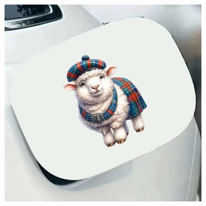 White Sheep Scottish Tartan Outfit Vinyl Sticker Decal