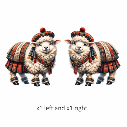 White Sheep Scottish Highland Dress Vinyl Sticker Decal