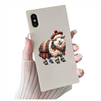 White Sheep Scottish Highland Dress Vinyl Sticker Decal