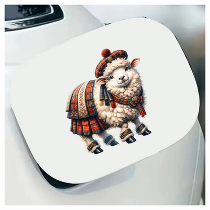 White Sheep Scottish Highland Dress Vinyl Sticker Decal