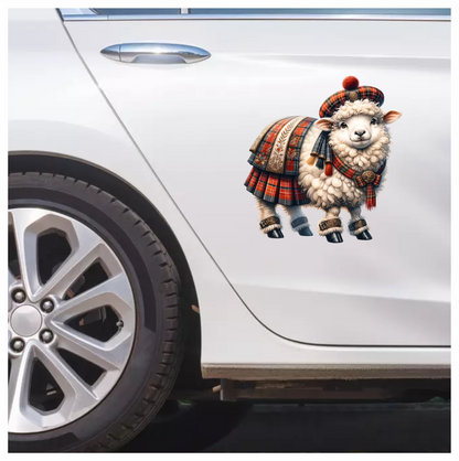 White Sheep Scottish Highland Dress Vinyl Sticker Decal