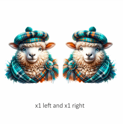 Teal Sheep Scottish Highland Vinyl Sticker Decal