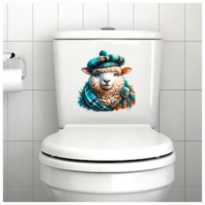 Teal Sheep Scottish Highland Vinyl Sticker Decal