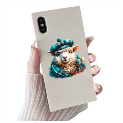 Teal Sheep Scottish Highland Vinyl Sticker Decal