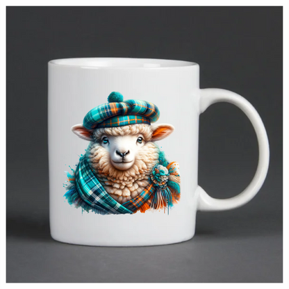 Teal Sheep Scottish Highland Vinyl Sticker Decal