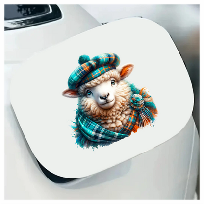 Teal Sheep Scottish Highland Vinyl Sticker Decal