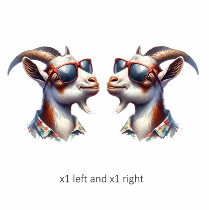 Brown Goat Wearing Red Sunglasses Vinyl Sticker Decal