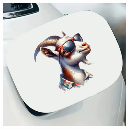 Brown Goat Wearing Red Sunglasses Vinyl Sticker Decal