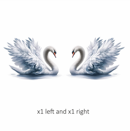 White Swan Water Bird Graceful Elegant Vinyl Sticker Decal