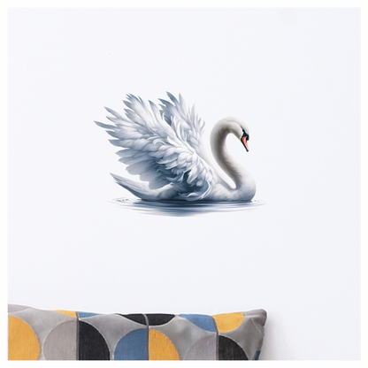 White Swan Water Bird Graceful Elegant Vinyl Sticker Decal
