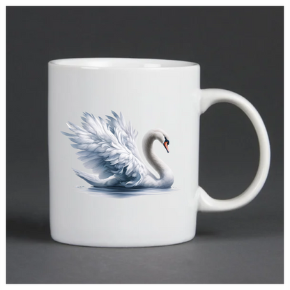 White Swan Water Bird Graceful Elegant Vinyl Sticker Decal