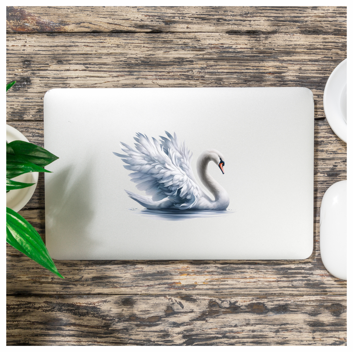 White Swan Water Bird Graceful Elegant Vinyl Sticker Decal