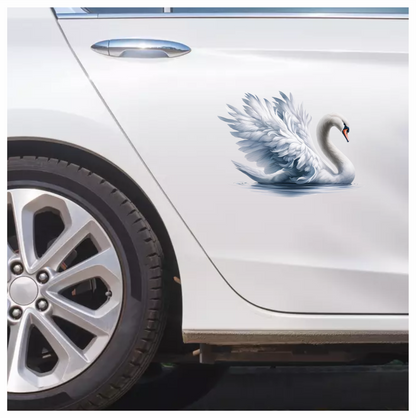 White Swan Water Bird Graceful Elegant Vinyl Sticker Decal