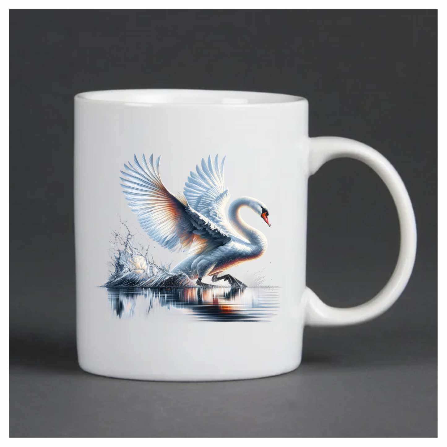 White Swan Water Splash Graceful Reflection Vinyl Sticker Decal