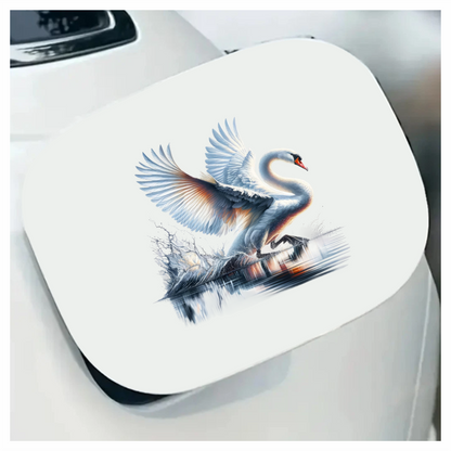 White Swan Water Splash Graceful Reflection Vinyl Sticker Decal