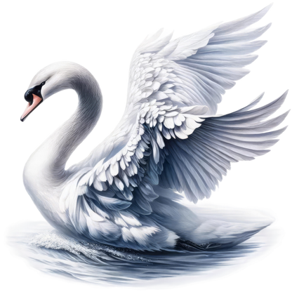White Swan Water Wings Spread Vinyl Sticker Decal