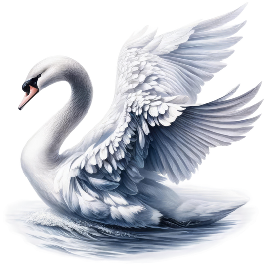 White Swan Water Wings Spread Vinyl Sticker Decal