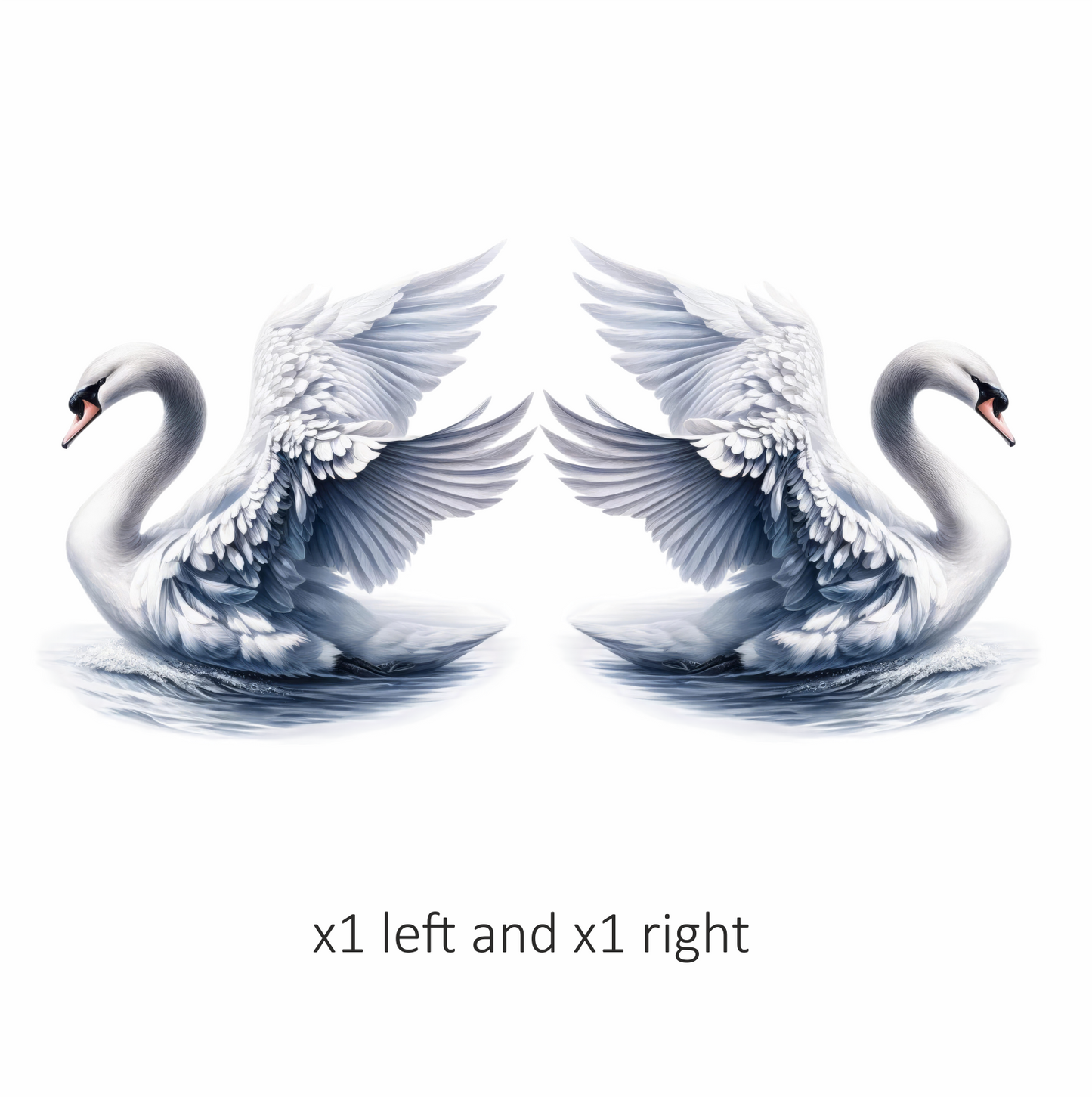 White Swan Water Wings Spread Vinyl Sticker Decal